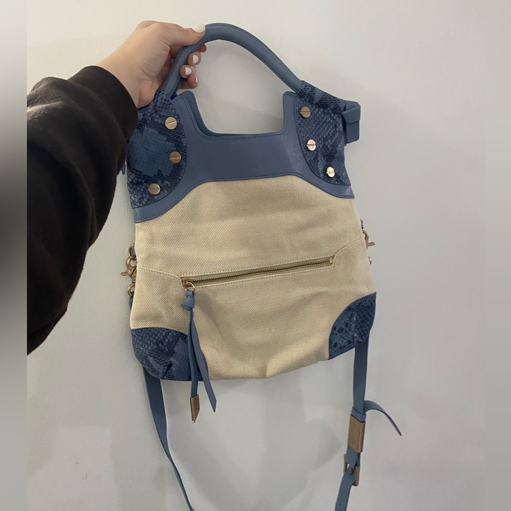 Foley & Corinna Azulejo Snake Canvas Cerberus Lady Crossbody Purse NWT